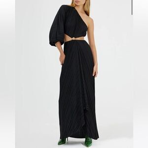 Significant Other Black MARLIE Midi One Shoulder Cut Out Midi Dress Women’s Ss 2